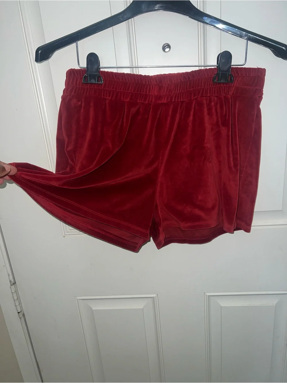 Tart Intimates 2 PC Red/Maroon Velvet Short Pajama Set Sz XL